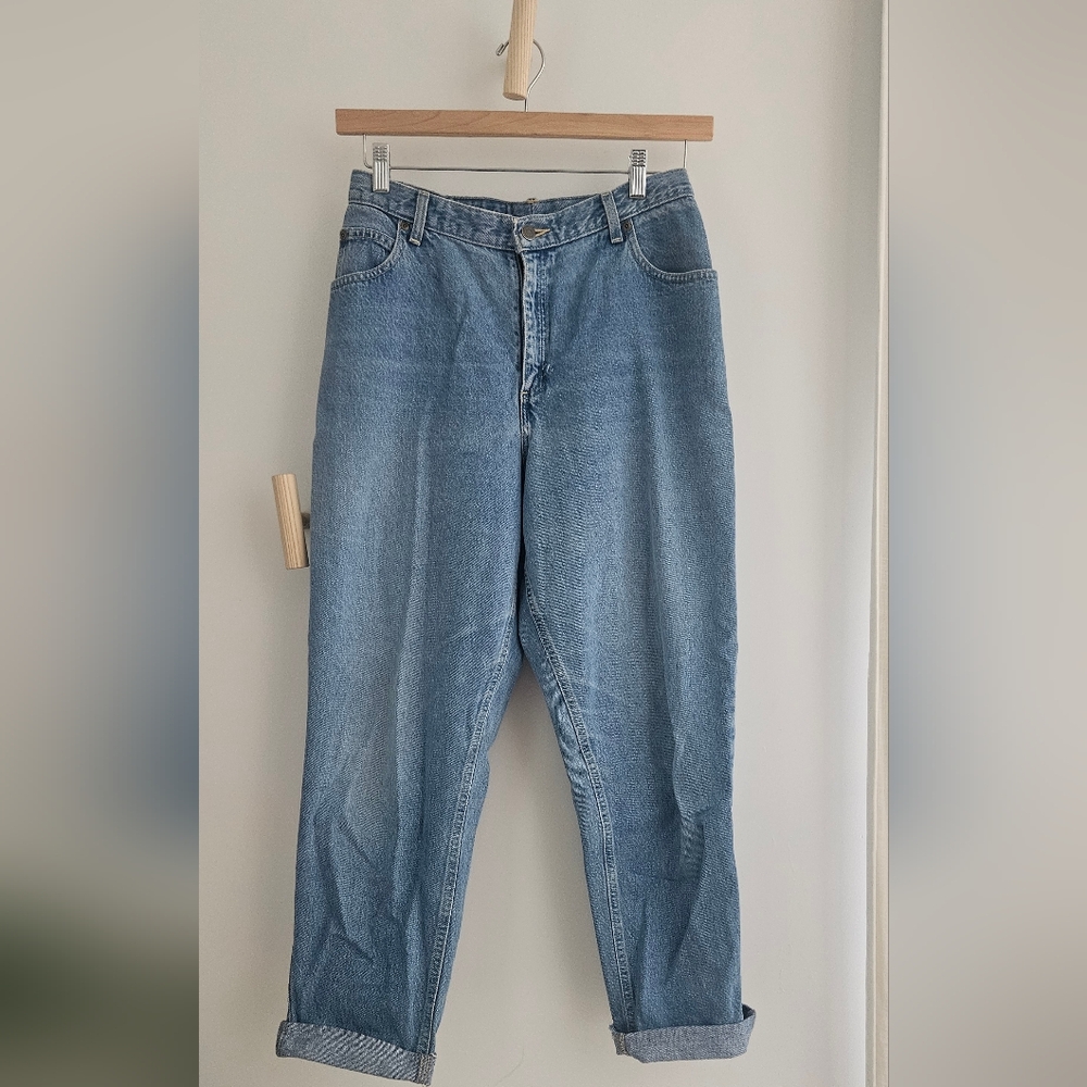 Classic Vintage Women's Blue Jeans with cynched waist